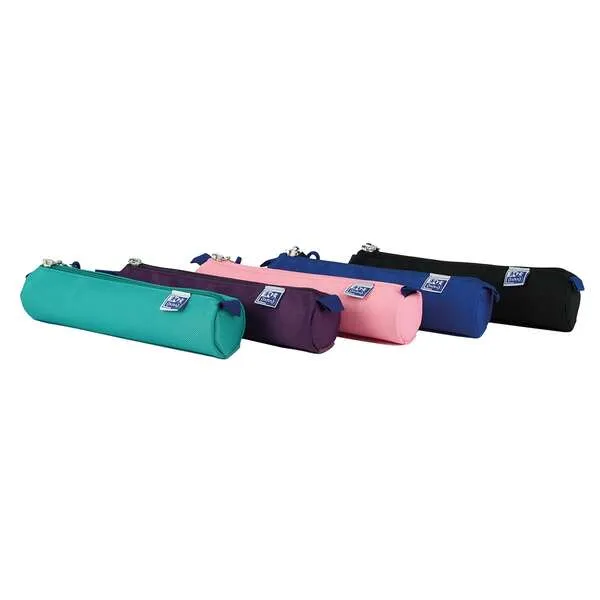 Oxford Kangoo Teens Estuche Redondo Pequeño - Goma Elastica para unirlo al Cuaderno - Colores Surtidos - Cantidad: 5