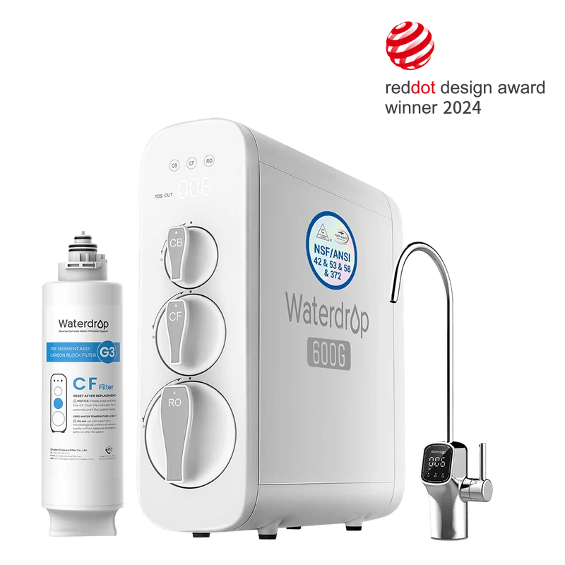 G3P600 Tankless RO System with Extra Plus a CF Filter - Waterdrop G3P600