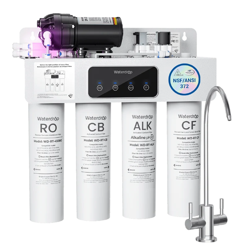 Waterdrop T4-A 450GPD Alkaline Dual Flow Reverse Osmosis System