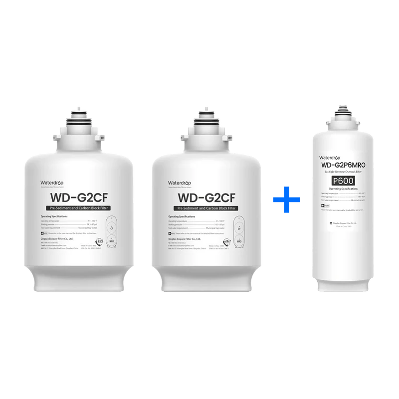 Waterdrop G2P600 RO System Replacement Filters Set - 600 GPD