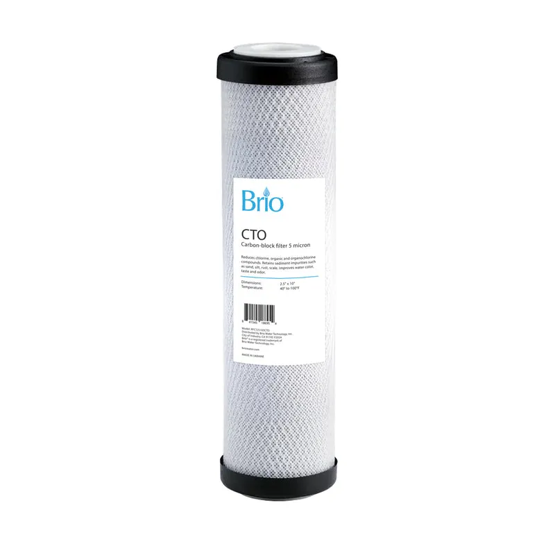 CTO Coconut Shell Activated Carbon-Block Cartridge 2.5" x 10"; 5 Micron