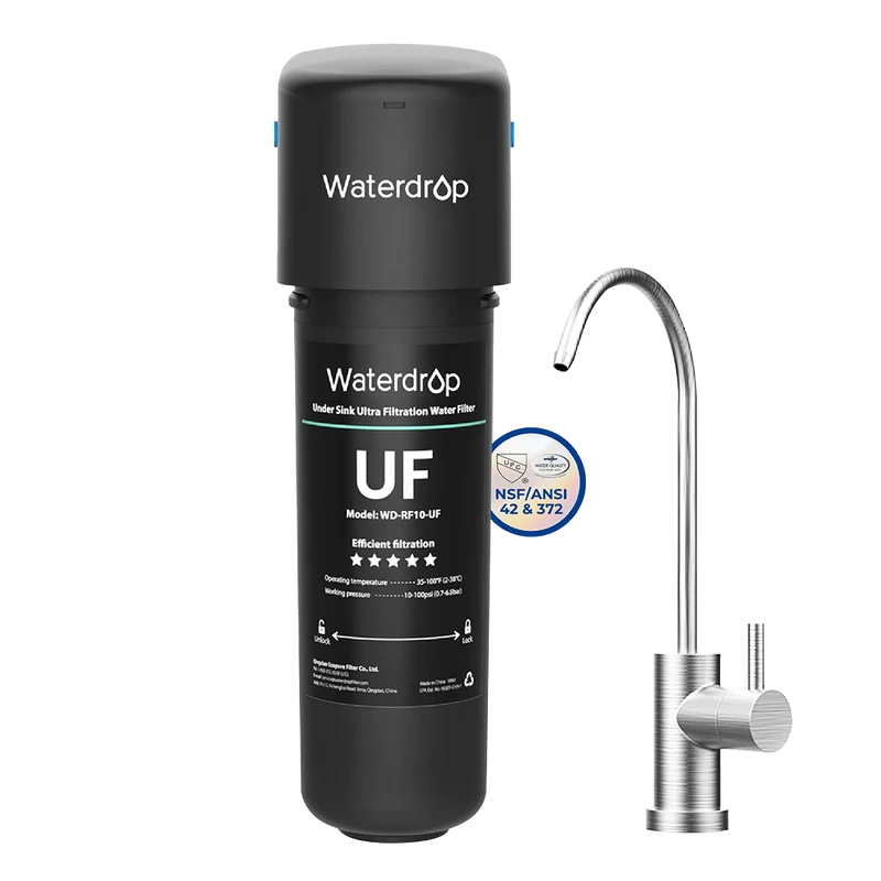 Undersink Ultrafiltration Water Filter System With Dedicated Faucet