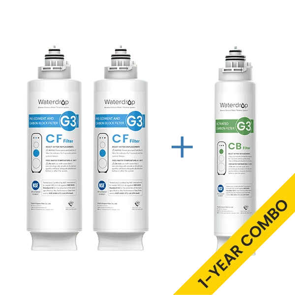 Waterdrop G3 RO System Replacement Filters - 400GPD