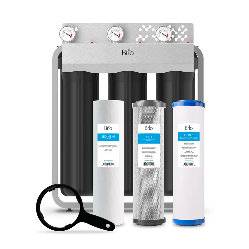 3-Stage Whole House Filtration System - 20" Iron & Manganese