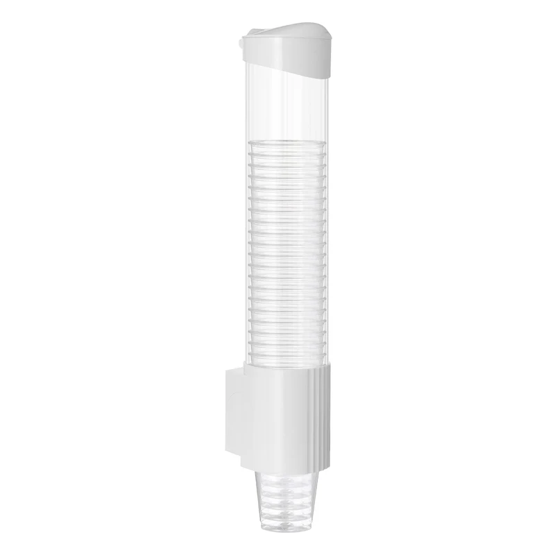 White Cup Dispenser Fits 5 to 7oz Flat Bottom or 3 to 4oz Cone Cups