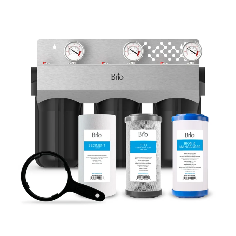 3-Stage Whole House Filtration System - 10" Iron & Manganese