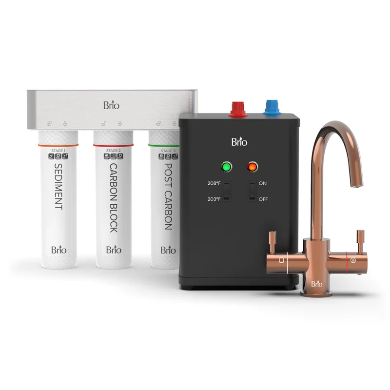 3-Stage Instant Hot Water Undersink Dispenser System - Rose Gold