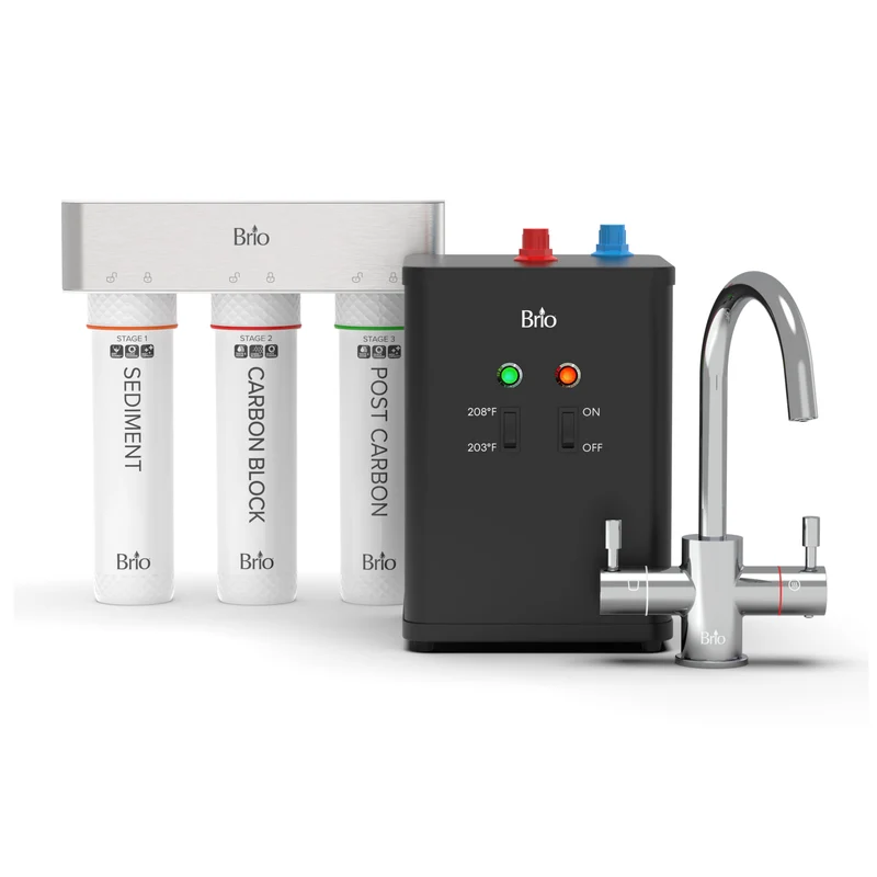 3-Stage Instant Hot Water Undersink Dispenser System - Chrome Plated