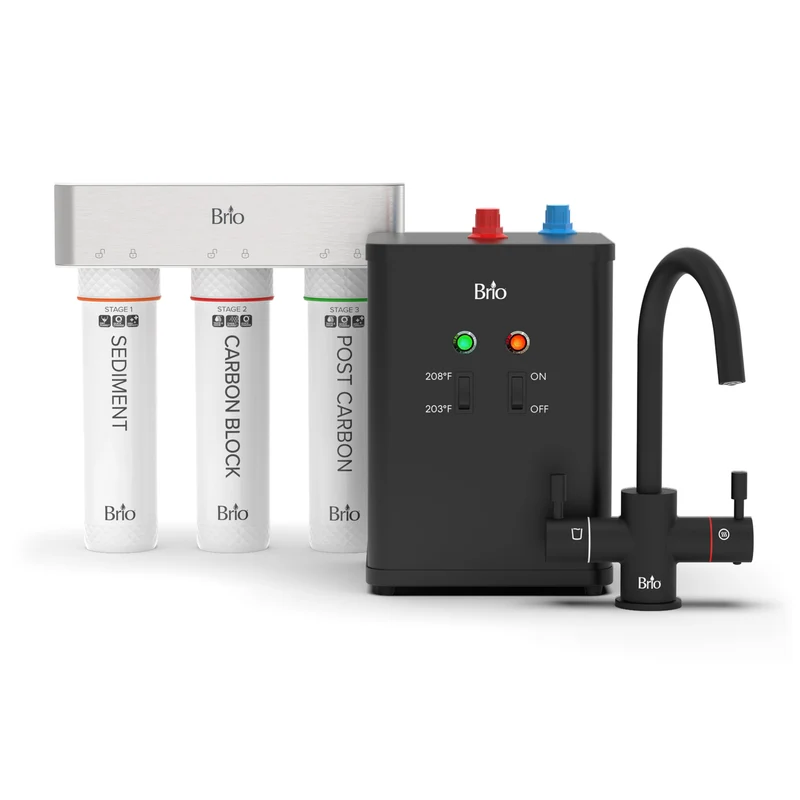3-Stage Instant Hot Water Undersink Dispenser System - Matte Black