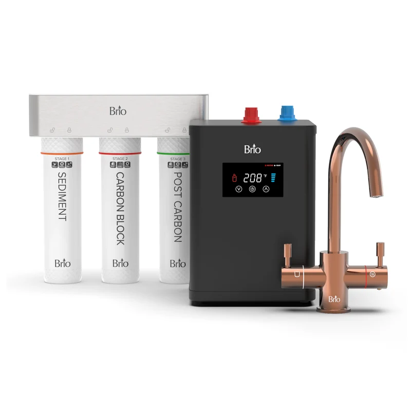 3-Stage Digital Instant Hot Water Undersink Dispenser System - Rose Gold