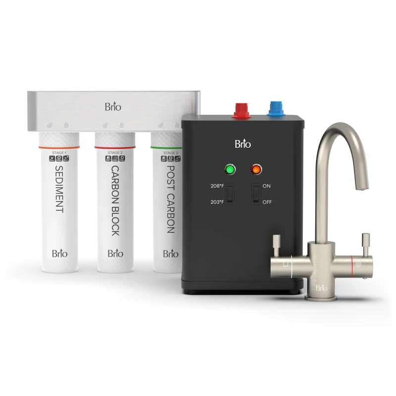 3-Stage Instant Hot Water Undersink Dispenser System - Brushed Nickel