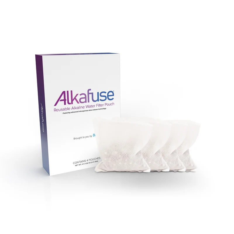 Alkafuse Portable Alkaline Water Filter Pouches (4-Pouches)