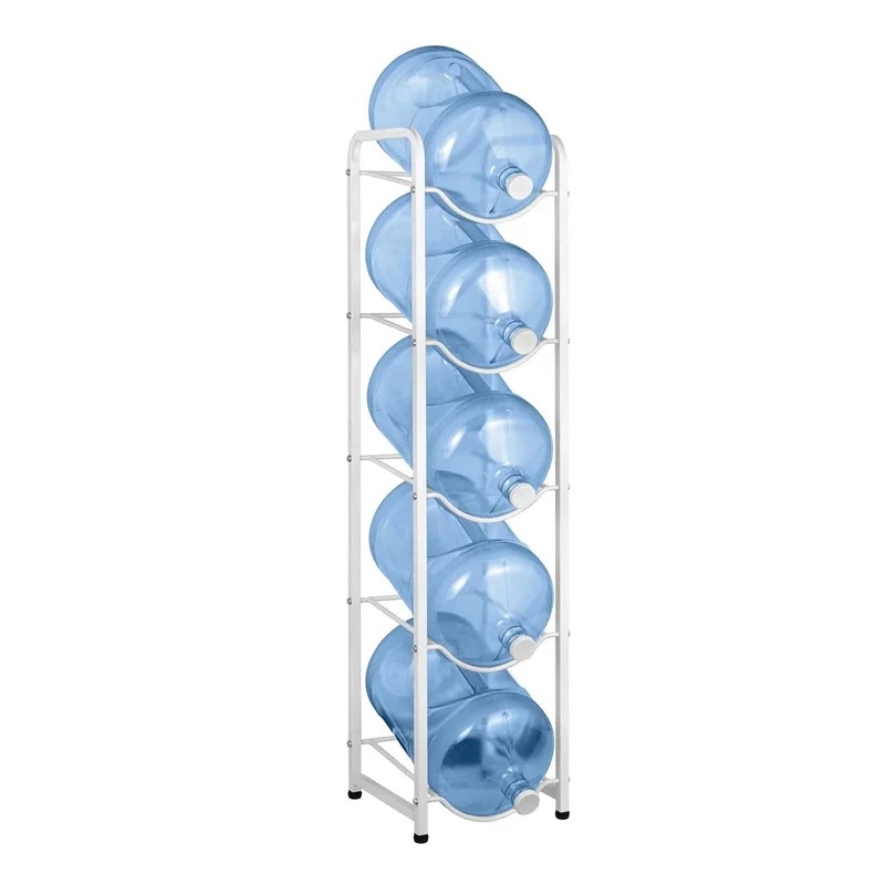 Single Column 5-Bottle Storage Rack - White