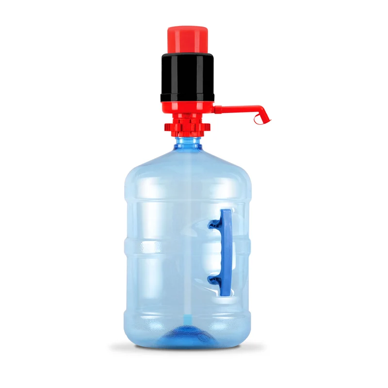 Manual Water Bottle Pump - Red & Black