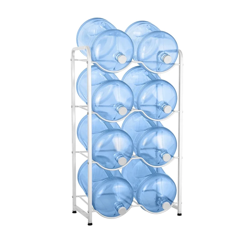 Double Column 8-Bottle Storage Rack - White