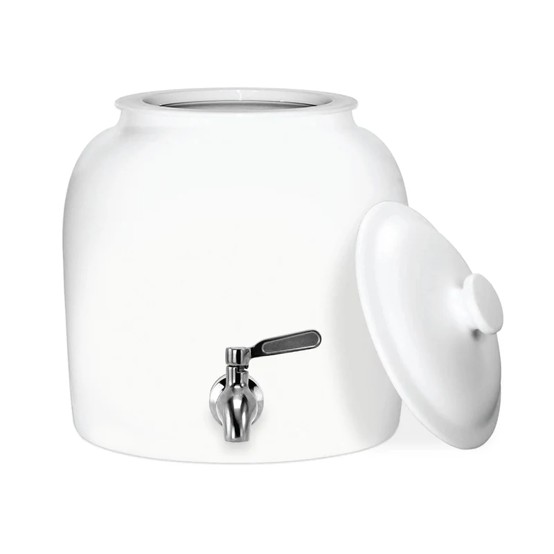 GEO Porcelain Ceramic Crock Water Dispenser - White