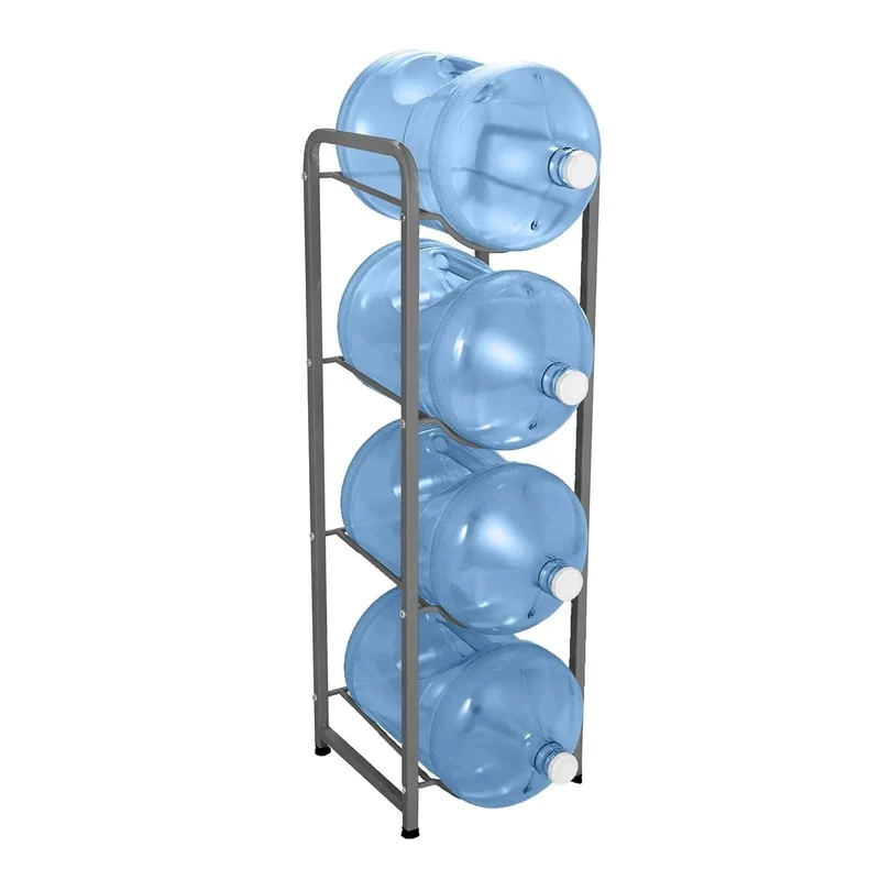 Single Column 4-Bottle Storage Rack - Gray