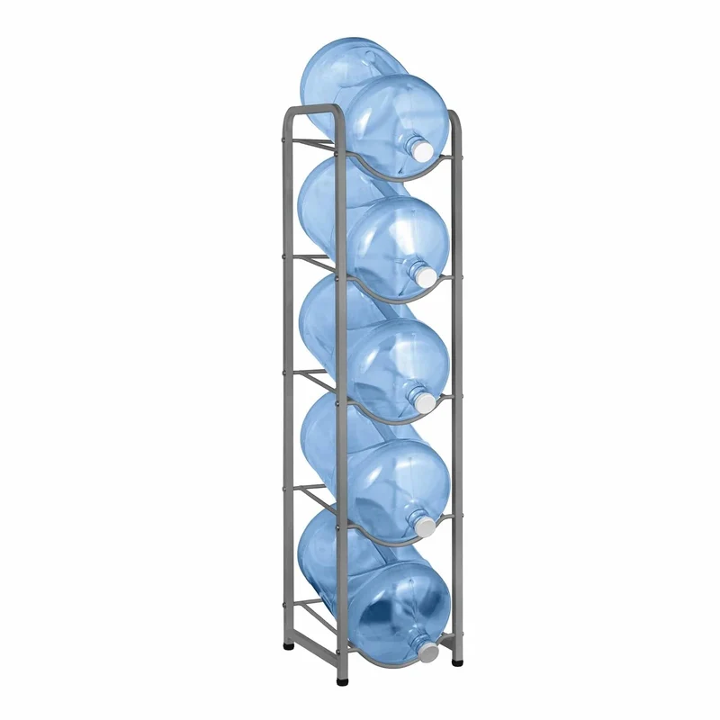 Single Column 5-Bottle Storage Rack - Gray