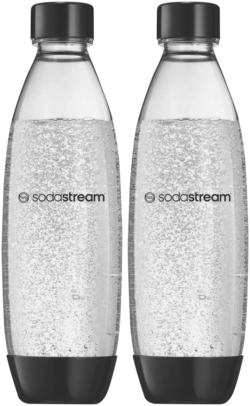 Sodastream 1 Litre Fuse Bottles Twin Pack Black